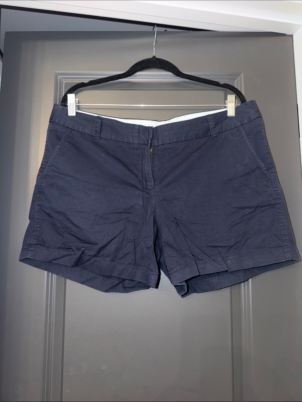J. Crew Women's Navy Cotton Blend Casual Chino Shorts